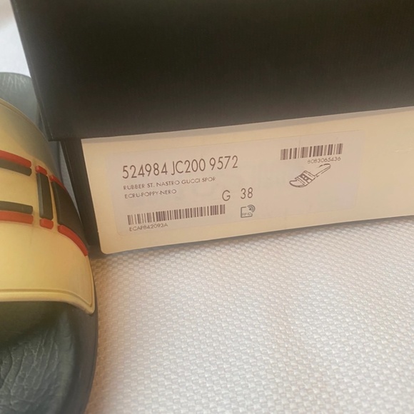 Gucci stripe rubber slide sandal off-white - Picture 12 of 12